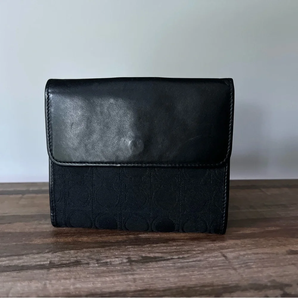 Salvatore Ferragamo Black Textured Wallet